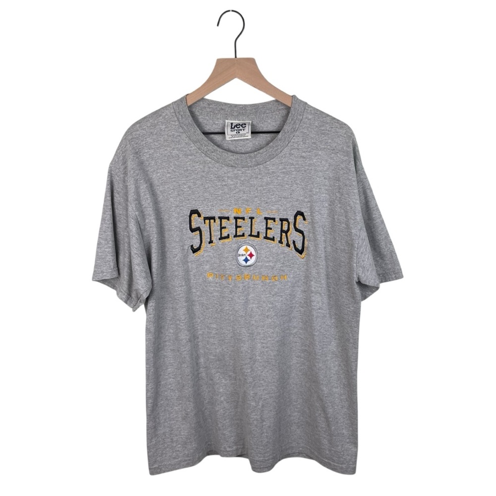 Vintage 90s Lee Sports NFL Pittsburgh Steelers Embroidered Tee Men's Size Large